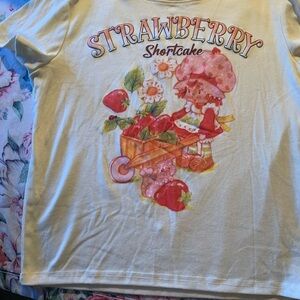 Strawberry Shortcake White Short Sleeve Graphic T-Shirt Size Large